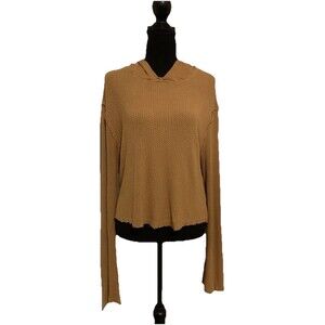 Lovers And Friends Womens Cropped Sweater Size Medium M Raw Hem Oversized Soft